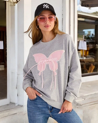 Royalfashion Sweat-shirt en coton à imprimé fin pour femme