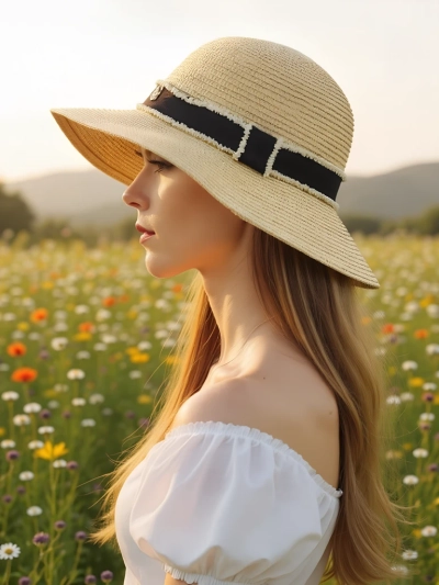 Royalfashion Chapeau de paille pour femme Sunny Meadow