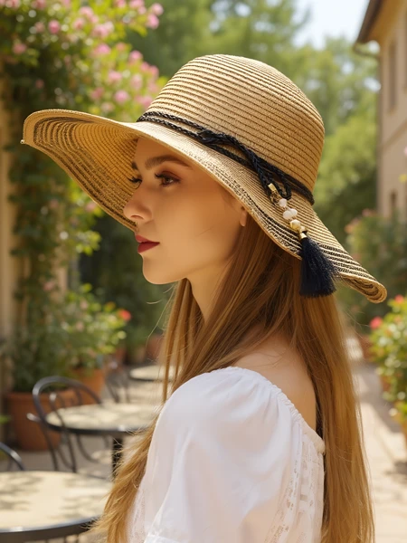 Royalfashion Chapeau de paille femme Rionnav