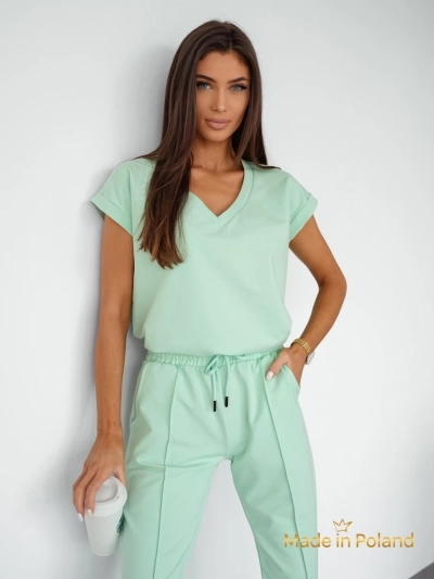 Ensemble pour femmes menthe Venera – confort en coton avec élégance italienne