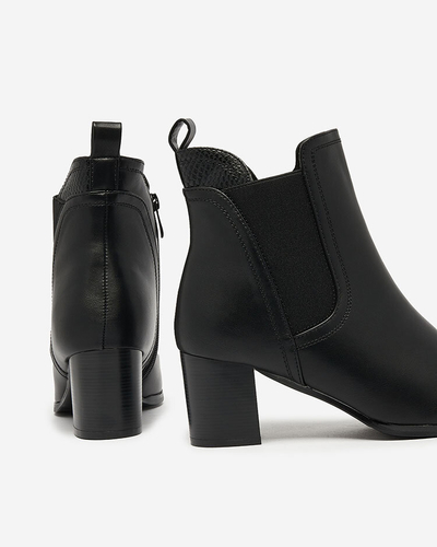 Royalfashion Bottes basses à talon aiguille pour femmes, noires Nejery