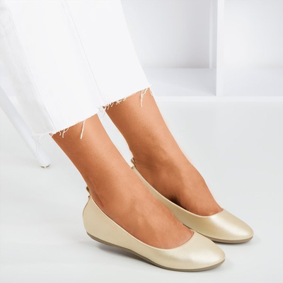Ballerine femme dorée en éco-cuir Nastis - Chaussures 1