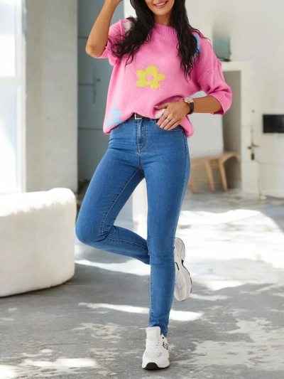 Royalfashion Jeans en coton pour femmes à taille fuselée