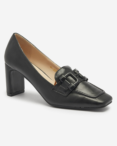Escarpins de style mocassin pour femmes en noir Mokwell-Footwear