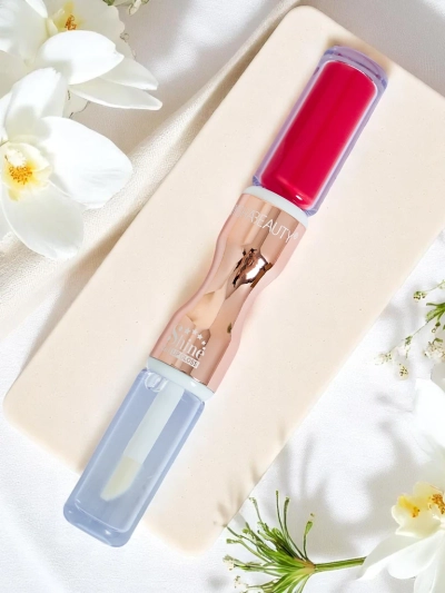 Rouge à lèvres et gloss transparent 2-en-1 Voir Fuchsia