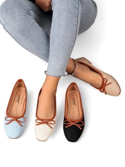 Royalfashion Ballerines pour femmes avec paillettes et un nœud Aramie