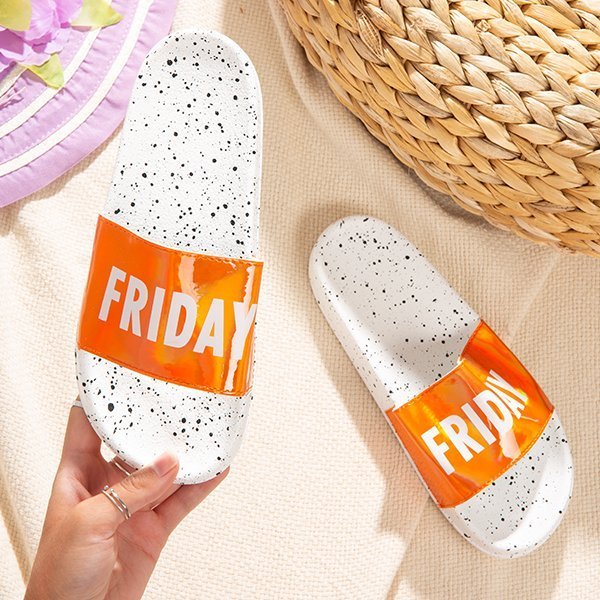 Sandales Friday Beach orange et blanc - Chaussures