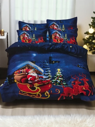Royalfashion Linge de lit de Noël 160x200 ensemble 3 pièces