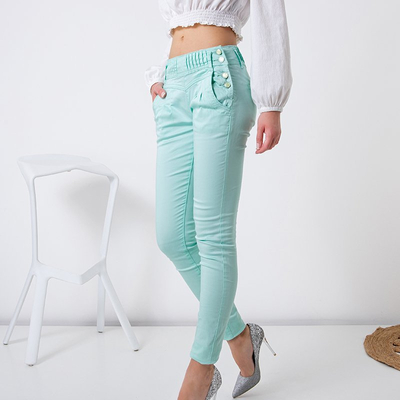 Pantalon femme vert menthe - Vêtements