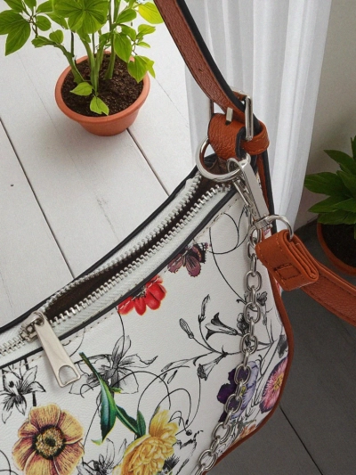 Royalfashion Petit sac à main pour femme en éco-cuir avec motif floral Lily Bloom