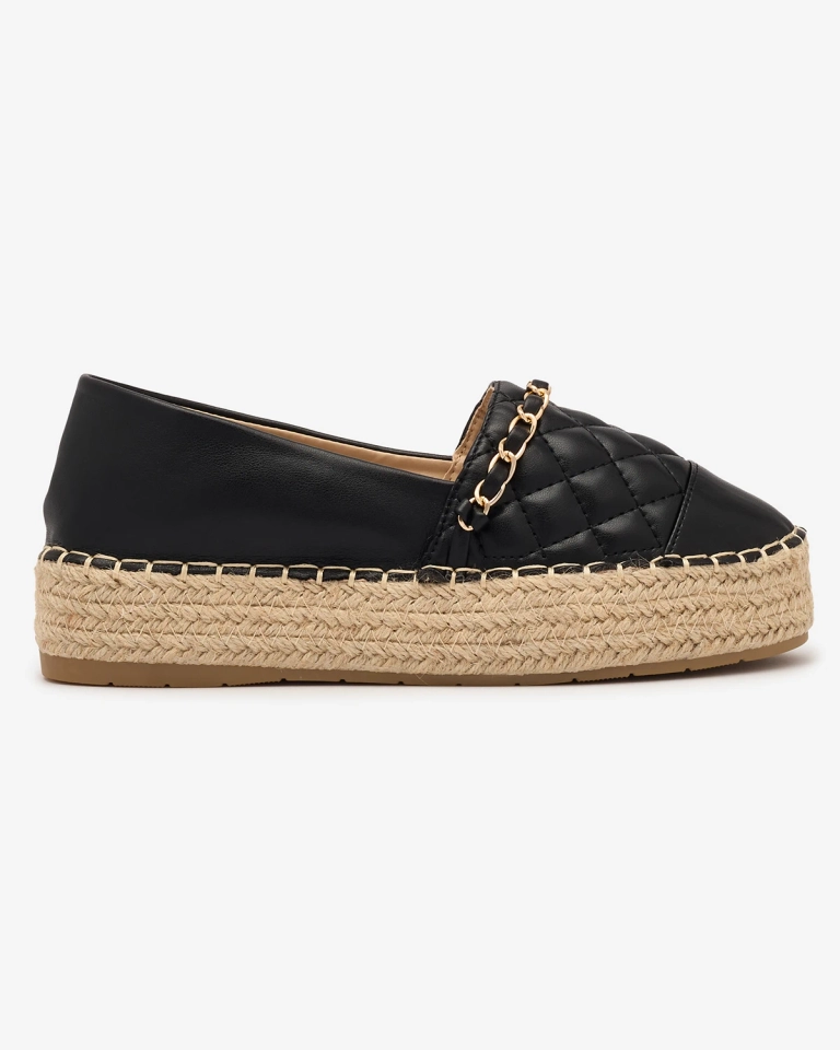Espadrilles compensées pour femmes en noir Liggos- Footwear