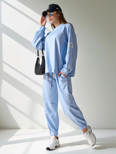 Ensemble en coton Royalfashion pour femmes avec des poignets élastiques sur les jambes