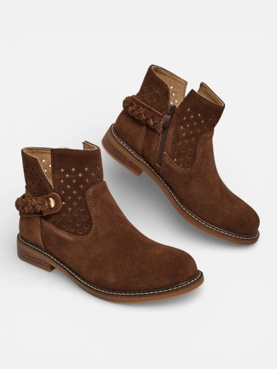 Bottines ajourées pour femmes en cuir naturel Unimi