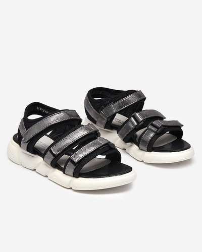 Sandales pour filles fermées par velcro en graphite Mumin - Footwear