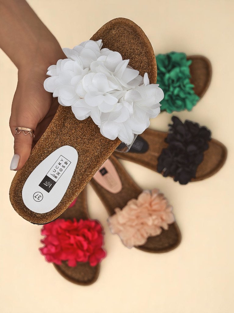 Royalfashion Claquettes pour femmes avec fleurs Flora Soft