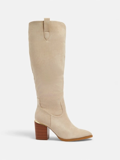 Bottes pour Femmes Flora Beige Élégantes en Cuir pour l'Automne