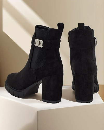 Bottines à talons bloc pour femmes Royalfashion Effo