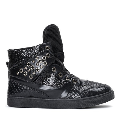 Czarne sznurowane sneakersy Martsiana - Obuwie