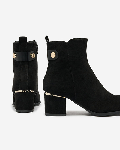 Royalfashion Bottes basses à talon aiguille pour femme en noir Dogdas
