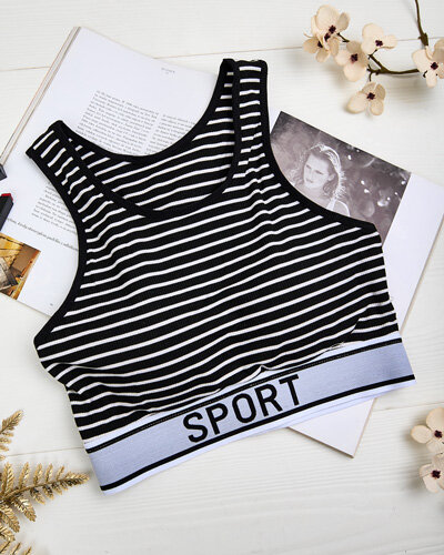Royalfashion Soutien-gorge de sport rayé pour femme