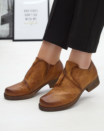 Demi-bottes en cuir écologique pour femmes Camel Ilioppa- Footwear