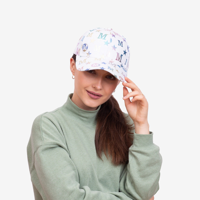 Casquette femme blanche lettres multicolores - Accessoires