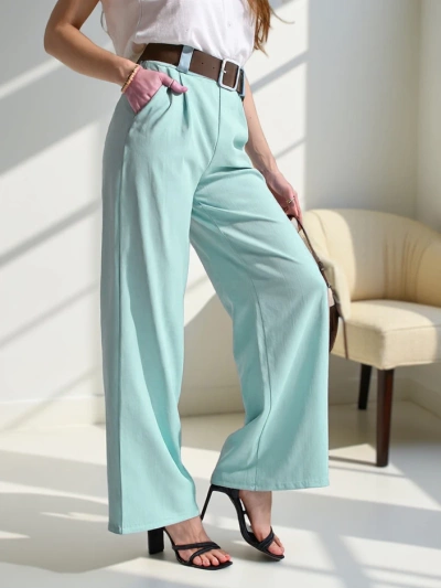 Royalfashion Pantalons larges pour femmes avec ceinture