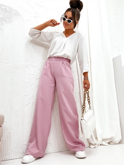 Pantalons larges en tissu pour femmes Royalfashion
