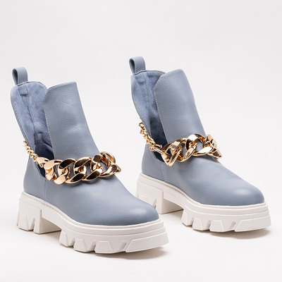 Bottes bleues pour femmes avec chaîne Tenkay - Chaussures