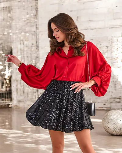 Jupe courte pour femme Royalfashion avec sequins