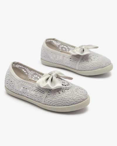 Baskets grises à enfiler avec nœud pour filles Sweet Time - Footwear