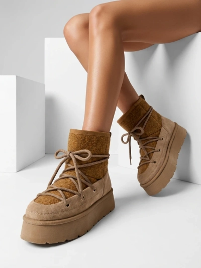 Royalfashion Bottes de neige Filori à lacets pour femmes