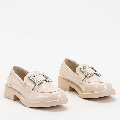 Chaussures femme beiges avec cristaux Larri - Chaussures