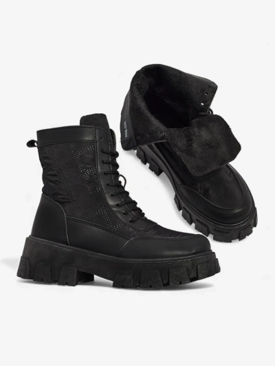 Bottines à lacets pour femmes en cuir écologique Solvi