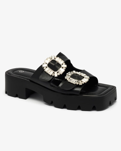 Royalfashion Tongs à talon Tireta embellies pour femme