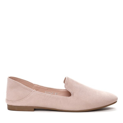 Beżowe, gładkie mokasyny- Obuwie 