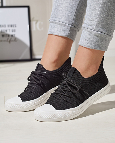 Royalfashion Noir femmes Manfer ribbed sneakers