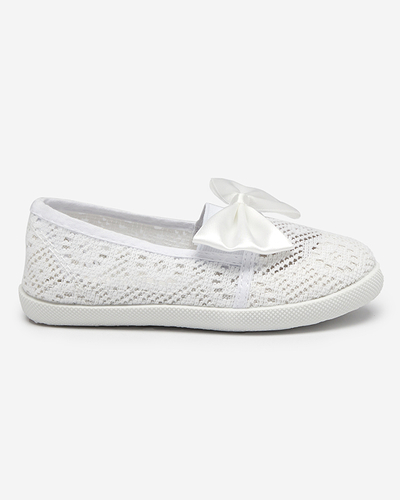 Baskets blanches pour fille avec nœud en satin Sugar Boomb - Footwear
