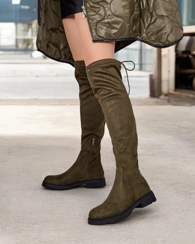 Royalfashion Bottes au genou pour femmes Robus
