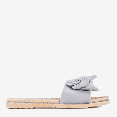 Chaussons gris clair avec un nœud Masmalla - Footwear