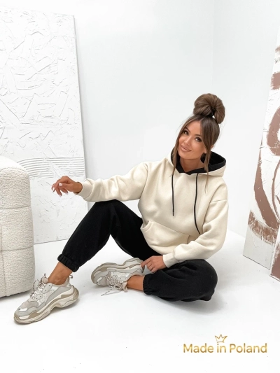 Royalfashion Ensemble de survêtement bicolore en coton pour femmes