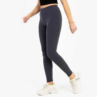 Legging doux couleur unie gris foncé pour femme - Vêtements