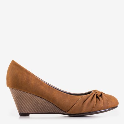 Escarpins compensés camel femme Nicolas - Chaussures