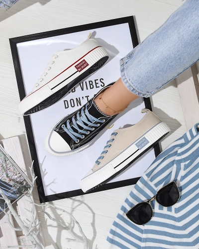 Baskets à lacets noires pour femme Tasabba- Footwear