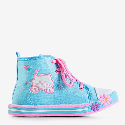 OUTLET Baskets enfants bleues avec décorations Winkes - Chaussures