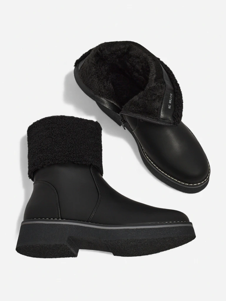 Bottines pour Femmes Luna Noires en Cuir Élégantes pour l'Hiver