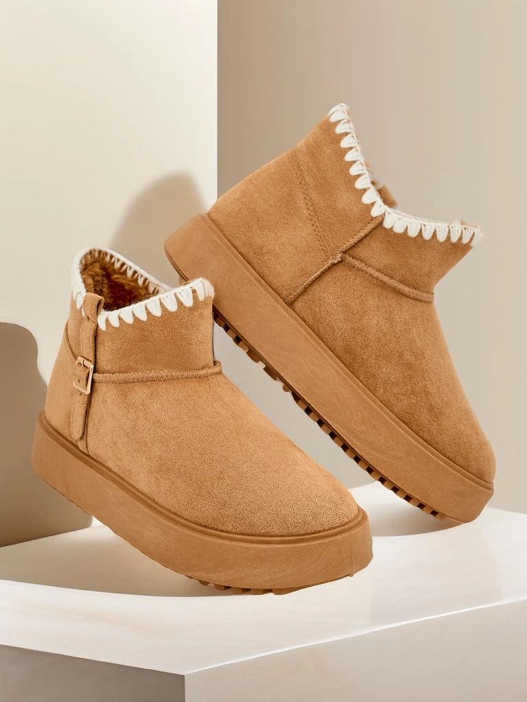 Royalfashion Bottines courtes pour femmes de style botte de neige Ewioz