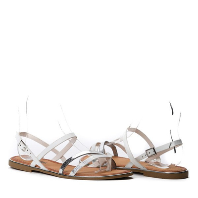 Białe sandałki japonki - Obuwie