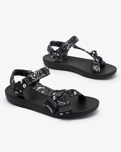 Royalfashion Sandales noires pour femme avec nœud Oyall