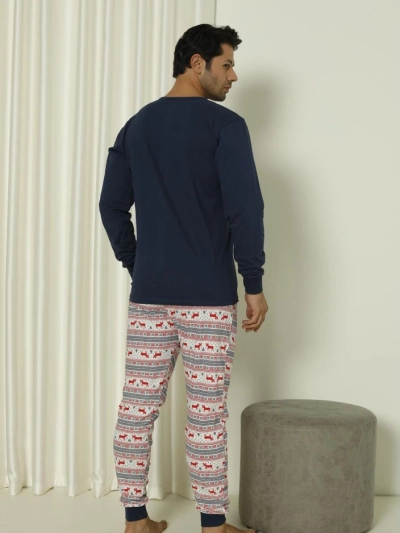 Pyjama en coton pour hommes Royalfashion Noël 2 pièces Joyeux Noël